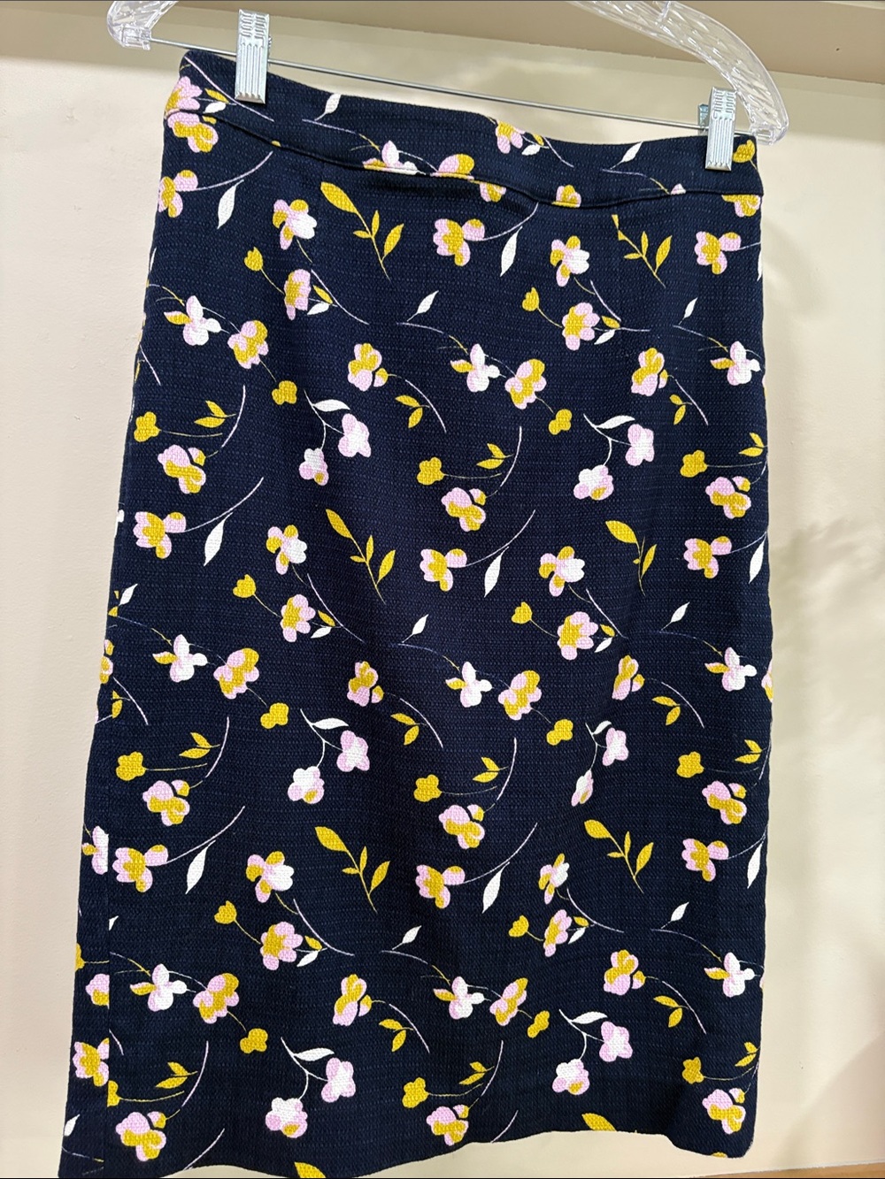 Boden Martha Floral Navy Blue Pencil Skirt, Size 8L